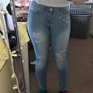 Ripped light wash jeans